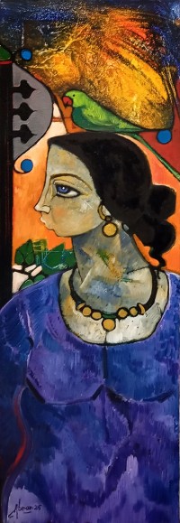 Abrar Ahmed, 12 x 36 Inch, Oil on Canvas, Figurative Painting, AC-AA-597